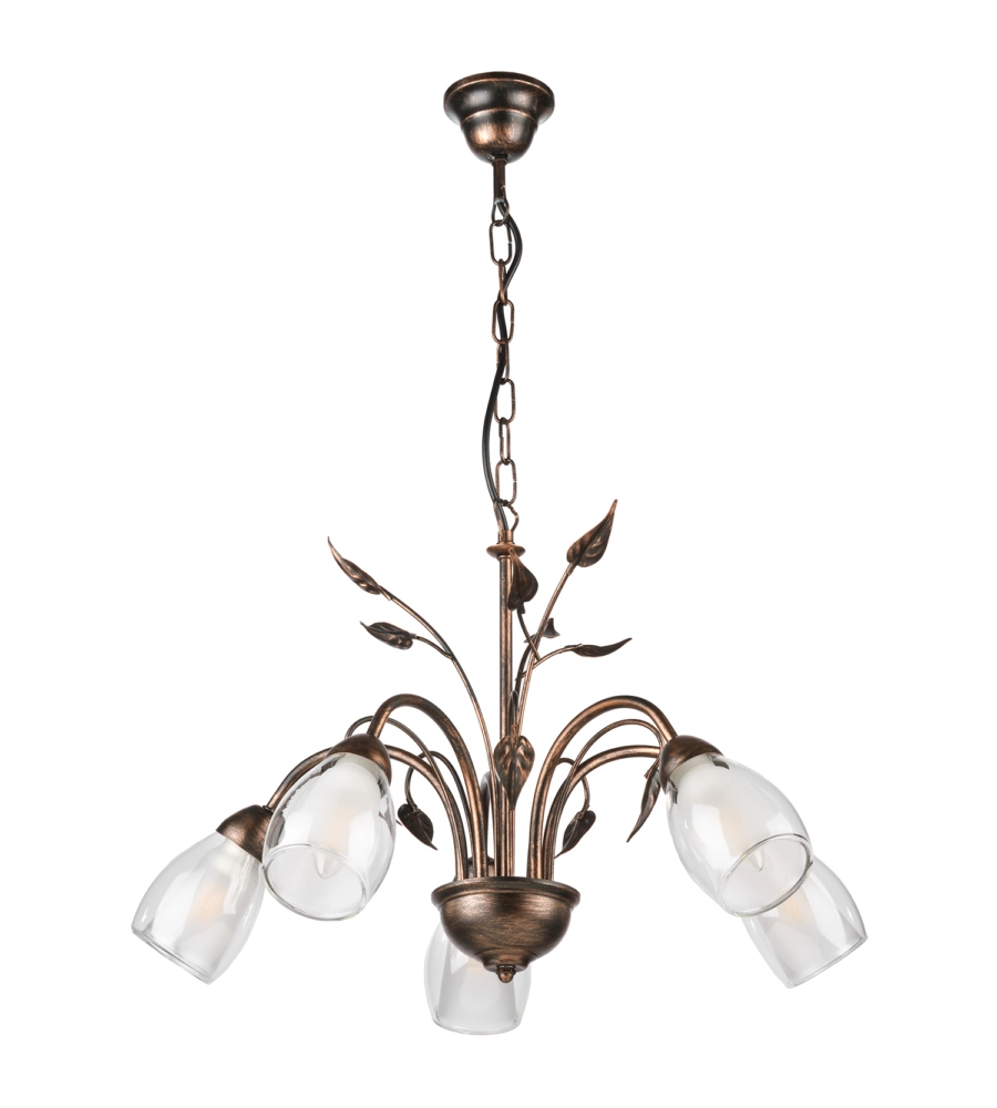 LAMPADARIO 5 LUCI ONLI "LILIANA" BRONZO E14